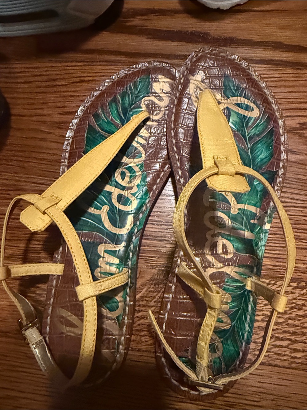 Sam Edelman Yellow Leather Strappy Women's Sandals
